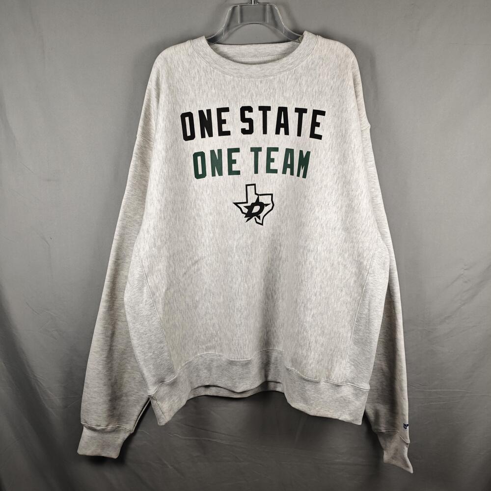 Dallas Stars Sweatshirt Mens 2XL Gray NHL Hockey Pullover One State Blue 84
